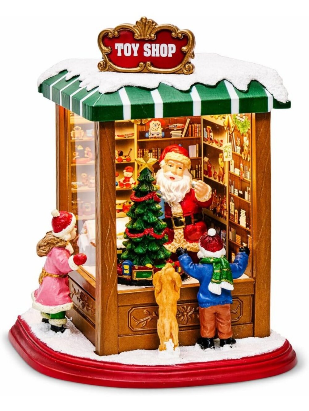 Lighted Christmas Village Shop with LED Lights, Music & Animation - 8.8” Holiday